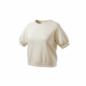 Madewell Cream Puff Sleeve Short Sleeve Sweatshirt Top Women’s Size Medium